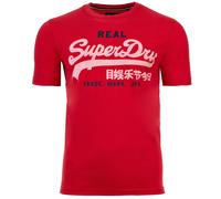 Superdry Herren T-Shirt - VI Classic Tee, T-Shirt, Rundhals, Baumwolle, Logo, einfarbig XXL Rot