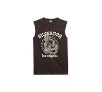 Superdry Herren Tanktop mit Tattoo-Grafik Bison Schwarz M