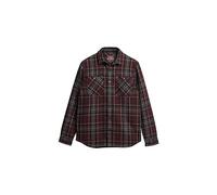Superdry Merchant Quilted Langarmhemd L Chocolate Brown Check