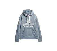 Superdry Herren Travel Postcard Hoodie mit Grafik Blaugrau Meliert XXXL