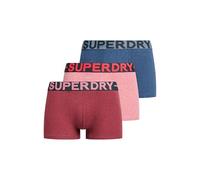 Superdry Herren Trunk Triple Pack Boxershorts, Berry Red Marl/Mid Red Grit/Dark Indigo Blue Marl,