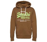 Superdry Herren Überfärbtes Vintage Logo Premium Hoodie Gotisch Olivgrün XXL