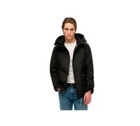 Outdoorjacke SUPERDRY "HOOD ULTIMATE EMB WINDBREAKER", Herren, Gr. S, schwarz, Web, Obermaterial: 100% Polyester, unifarben mit Farbeinsatz, modisch, loose fit, Langarm, Jacken (55432015-S) schwarz