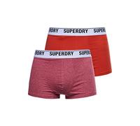 Superdry Herren Unterhosen aus Bio-Baumwolle im 2er-Pack Mittelrot/Orange S