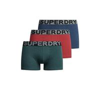 Superdry Herren Unterhosen aus Bio-Baumwolle im 3er-Pack Dunkel Indigoblau Meliert/Buckgrün Meliert/Wanderrot Meliert L