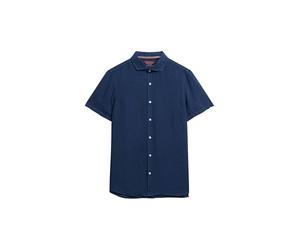 Superdry Herren Vacation Hemd mit kurzen Ärmeln aus Leinen Marineblau XXXL