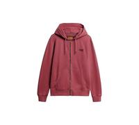 Superdry Herren Verwaschene Essential Kapuzenjacke mit Logo Verwaschenes Sattes Burgunderrot XXL