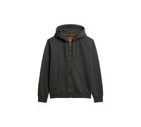 Superdry Herren Verwaschene Essential Kapuzenjacke mit Logo Verwaschenes Schwarz XXL