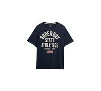 Superdry Herren Vintage Athletic Essential Grafik-T-Shirt Bradley Marineblau M