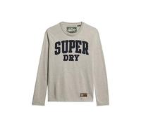 Superdry Herren Vintage Athletic Langarmshirt Hellgrau Meliert M