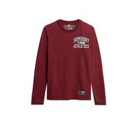 Superdry Herren Vintage Athletic Long Sleeve Top Intensiv Burgunderrot L