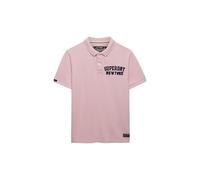 Poloshirt SUPERDRY "VINTAGE ATHLETIC POLO", Damen, Gr. XL, montauk pink, Single Jersey, Obermaterial: 100% Baumwolle, bedruckt, relaxed fit normal, Rundhals, Shirts (39084459-XL) montauk pink