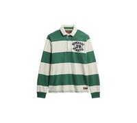 Superdry Herren Vintage Athletic Rugby-Hemd Grün Gestreift L