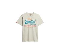 Superdry Herren Vintage Cali T-Shirt mit Logo Quantico Grau Jaspe Meliert L