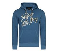 Superdry Herren Vintage Hoodie mit Schriftzug Grau Tweed XL