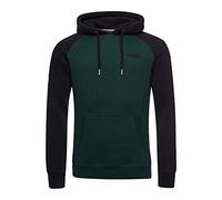 Superdry Herren Vintage Logo Baseball-Hoodie mit Stickerei Traditionell Kieferngrün Meliert/Vintage Waschung Schwarz XL