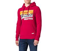 Superdry Herren Vintage Logo Cali Hoodie mit Streifen Chili Pepper L
