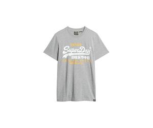 Superdry Herren Vintage Logo Duo T-Shirt Hellgrau Gesprenkelt M