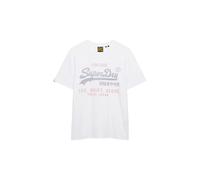 Rundhalsshirt SUPERDRY "VL HERITAGE RELAXED TEE", Herren, Gr. M, optic, Single Jersey, Obermaterial: 100% Baumwolle, meliert, modisch, relaxed fit, Rundhals, Kurzarm, Shirts (72245717-M) optic