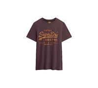 Superdry Herren Vintage Logo Premium Goods T-Shirt Sattes Burgunderrot M