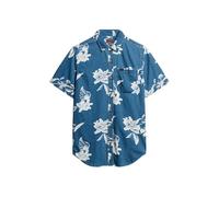 Superdry Herren Kurzärmeliges Vintage Loom Hemd Chrissy Indigoblau Verwaschen L