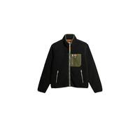 Superdry Herren Vintage Retro Fleecejacke mit durchgehendem Reißverschluss Schwarz XL