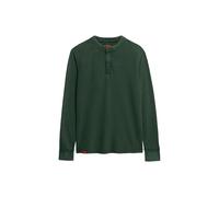 Superdry Herren Vintage Textured Henley Top Emaillegrün XL