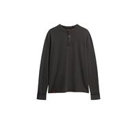 Superdry Herren Vintage Textured Henley Top Verwaschenes Schwarz M