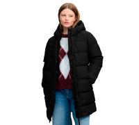 Steppjacke SUPERDRY "HOODED SPORTS PUFFER MID JKT", Damen, Gr. M, schwarz, Steppware, Obermaterial: 100% Polyester, unifarben, relaxed fit normal, Jacken Steppjacke, Kunstfaser, relaxed fit (44495216-