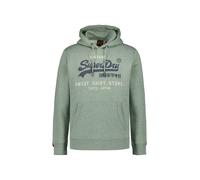 Kapuzensweatshirt SUPERDRY "SD-VL HERITAGE RELAXED HOOD", Herren, Gr. XL, thyme grün marl, Jersey, Obermaterial: 55% Baumwolle, 45% Polyester, meliert, relaxed fit normal, ohne Ausschnitt, Rippbündche