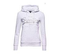 Superdry Hoody Damen VL Tonal Embossed Glitter Hood Ice Marl, Größe:M