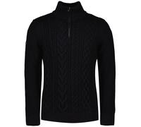 Strickpullover SUPERDRY "JACOB CABLE KNIT HALF ZIP", Herren, Gr. M, blau (eclipse navy), Strick, Obermaterial: 70% Polyacryl, 30% Wolle, unifarben, modisch, slim fit hüftlang, Rundhals, Langarm, Pullo