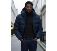 Superdry Steppjacke mit Kapuze und seitlichen Reißverschlusstaschen in Marine, Größe L