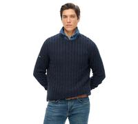 Superdry, Knit Cotton Classic Cable Knit Crew, M6110660A, Navy, 2XL, Man, Adulto