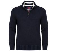 Superdry Knit Half Zip Cotton Jumper Navy - Größe L Dunkelblau L