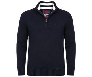 Superdry Knit Half Zip Cotton Jumper Navy - Größe M Dunkelblau M