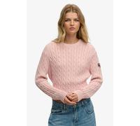 Superdry - Lässiger Zopfmuster-Pullover blasspink - Gr. - 8