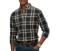 Langarmhemd SUPERDRY "L/S COTTON LUMBERJACK SHIRT", Herren, Gr. XL, N-Gr, bryce check navy, Web, Obermaterial: 100% Baumwolle, kariert, regular fit, Hemden (23604468-XL) bryce check navy