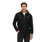 Fleecejacke SUPERDRY "POLAR FLEECE FULL ZIP", Damen, Gr. XXL, schwarz, Fleece, Obermaterial: 100% Polyester, unifarben, relaxed fit hüftlang, Rundhals, eingefasste Kante, Jacken Fleecejacke (23639822-