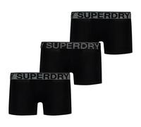 Superdry Herren Boxershorts, 3er Pack - Trunk Triple Pack, Logobund, Cotton Stretch Schwarz/Grau 2XL