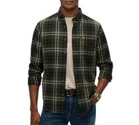 Superdry M4011047a Langarmhemd XL Frontier Check Olive Green