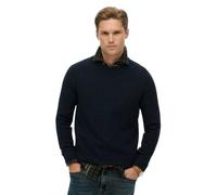Superdry Herren Strickpullover - Cotton Texture Jumper, Pullover, Rundhals, einfarbig Dunkelblau 2XL