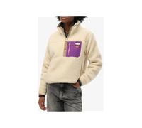 Fleecepullover SUPERDRY "VINTAGE RETRO HALF ZIP FLEECE", Damen, Gr. S, oatmeal beige, Sweatware, Obermaterial: 100% Polyester, unifarben, regular fit normal, Sweatshirts (85802644-S) oatmeal beige