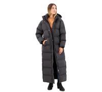 Superdry Damen Maxi-Pufferjacke mit Kapuze, Schwarz, Größe 42