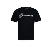 Superdry Mens Code SL Applique Tee T-Shirt, Black, Small