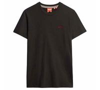 Rundhalsshirt SUPERDRY "ESSENTIAL LOGO EMB TEE", Herren, Gr. L, carbon schwarz, Single Jersey, Obermaterial: 100% Baumwolle, bedruckt, slim fit hüftlang, Rundhals, Shirts (57874336-L) carbon schwarz