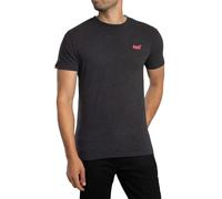Superdry Essential Logo EMB Tee M1011245A Raven Black Marl/Pink 3XL