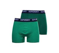 Superdry Herren Boxershorts aus Bio-Baumwolle im 2er-Pack Oregon/Leuchtend Grün S
