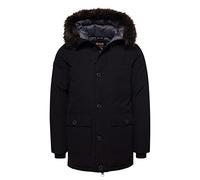 Superdry Mens New Rookie DOWN Parka, Jet Black, XXL