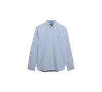 Superdry Men's Preppy Oxford L/S Shirt, Azure Blue Chalk Stripe, M